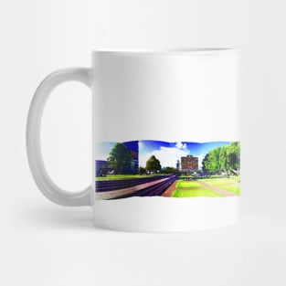 mexican university landscape in panoramic view Mug